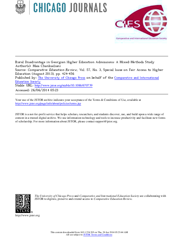 Rural Disadvantage In Georgian Higher Education Admissions - International (595x878), Png Download
