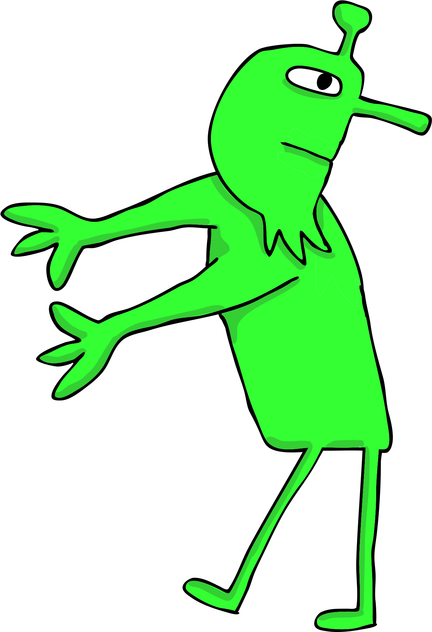 Drawn Alien Green Alien (2048x2048), Png Download