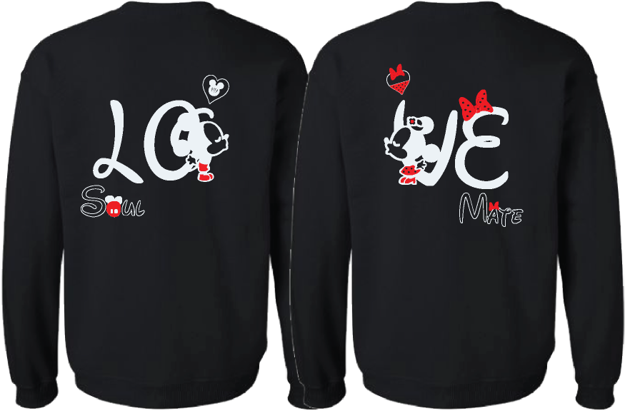 Mickey And Minnie Hoodies Kissing Soul Mate Matching - Mickey Mouse Couple Hoodie Mrs (1016x700), Png Download