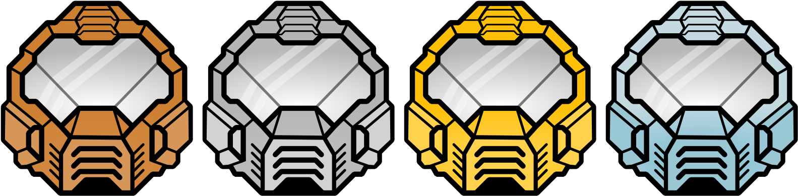Helmet Badges Agraelus - Bronze Silver Gold Badge (1600x400), Png Download