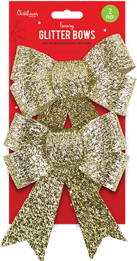 Christmas Glittered Large Bows - Sock (800x620), Png Download