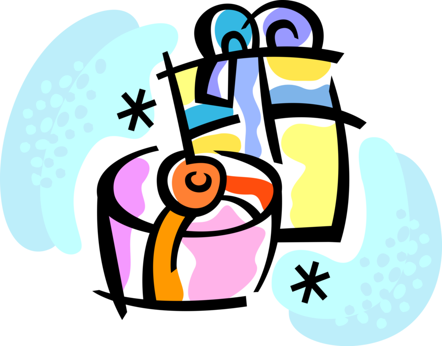 Vector Illustration Of Festive Season Christmas Presents (894x700), Png Download