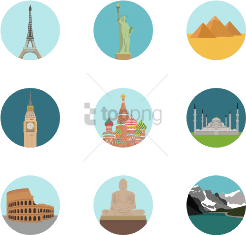 Free Png World Monuments 25 Icons - Circle (850x812), Png Download