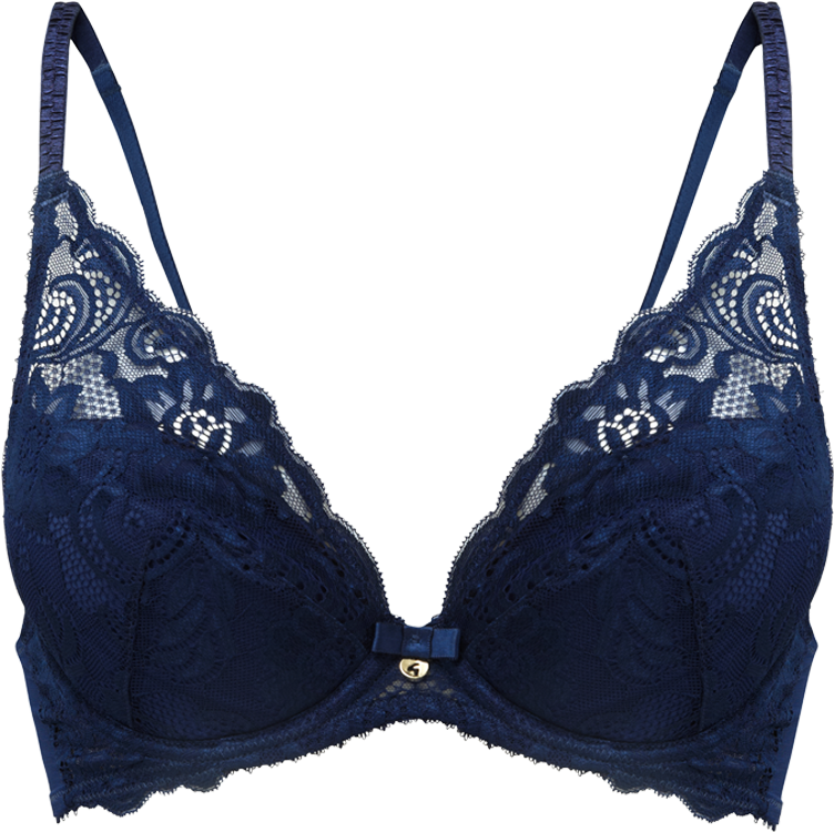 Gypsy High Apex Plunge Navy Product Front - Bra (800x1000), Png Download