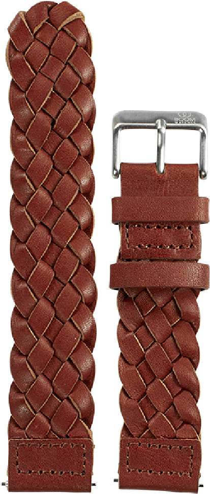 Leather Woven Cognac - Strap (566x1000), Png Download