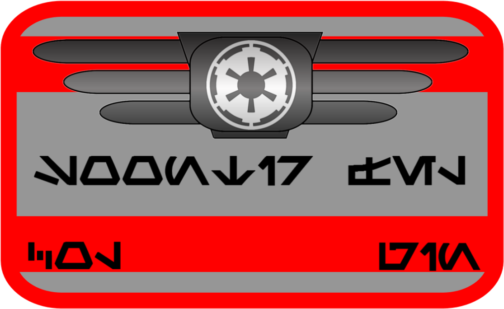 Also, A Sample Nameplate Using The Senior Tie Pilot - Fictional Character (1023x632), Png Download