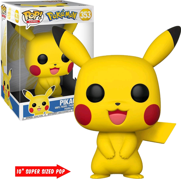 Pre Order Pokemon - 10 Inch Pikachu Funko Pop (600x600), Png Download