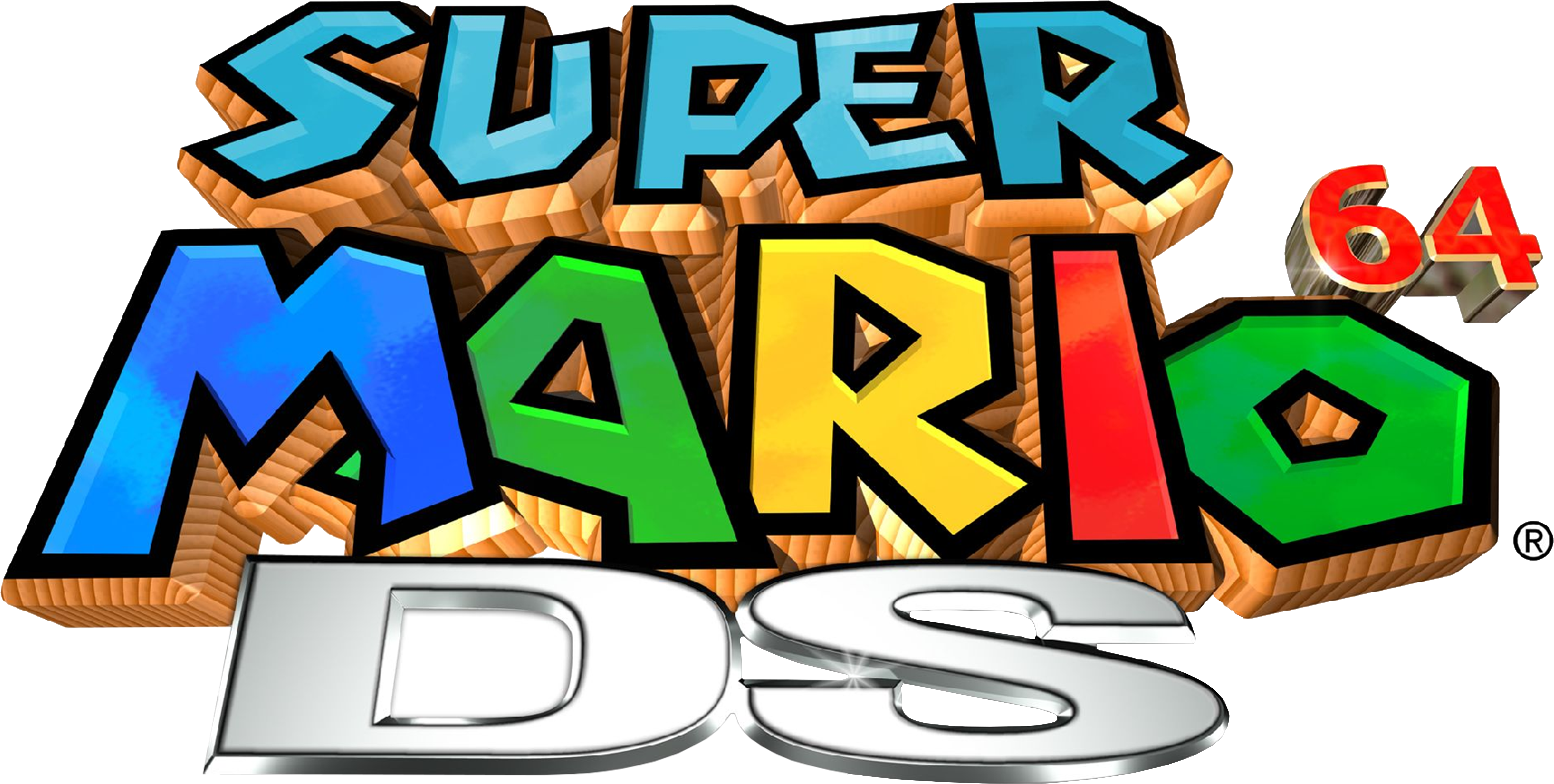 View Original Image - Super Mario 64 Ds Title (7278x3804), Png Download