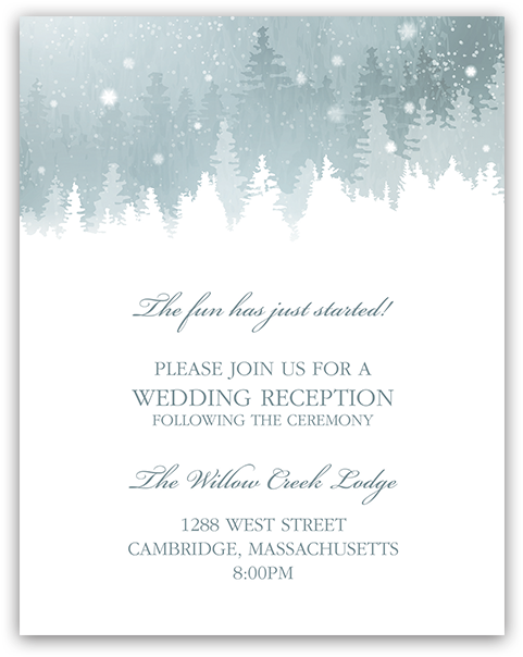 Rustic Snowflake Winter Wedding Reception Insert Card - Darkness (900x900), Png Download