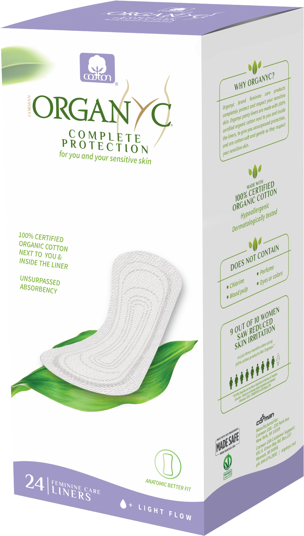 Organyc Certified Organic Cotton Panty Liner Light - Sock (2000x2000), Png Download