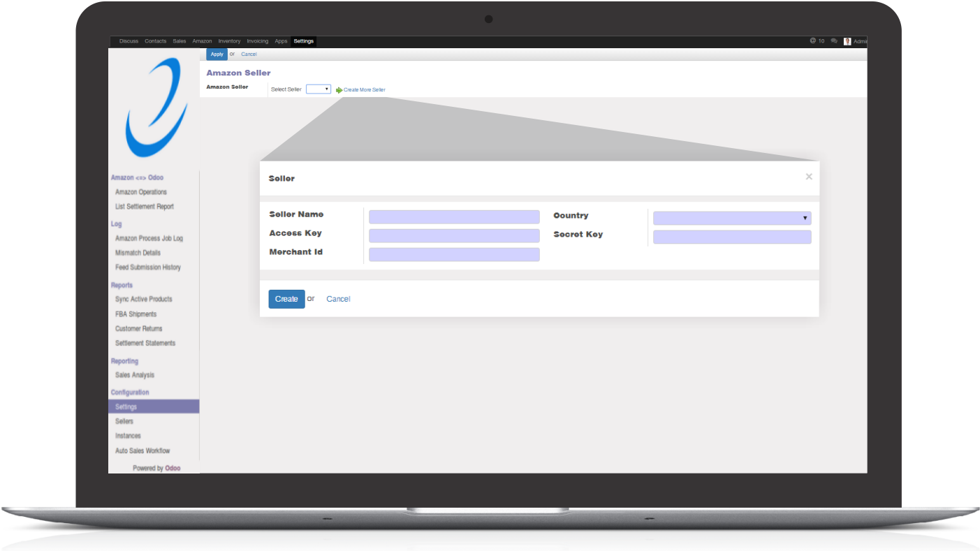In Order To Start Amazon Integration Into Odoo, Seller - Operating System (1587x906), Png Download