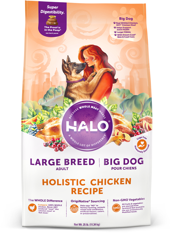 Halo® Big Dog Holistic Chicken Recipe For Large Breed - Halo Pet Food (788x1051), Png Download