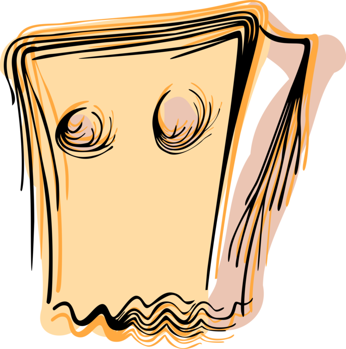 Vector Illustration Of Paper Bag Halloween Mask (694x700), Png Download