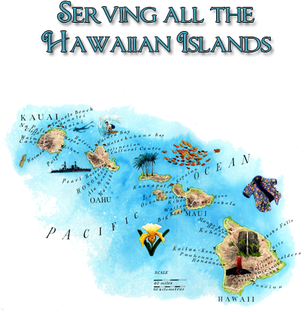 Hawaii Islands Map - Isla De Hawai Mapa (450x690), Png Download