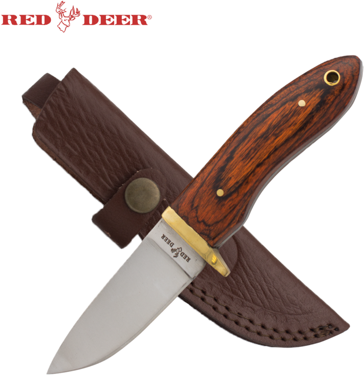 5inch Red Deer Red Natural Wood Handle Hunting Knife - Hunting Knife (800x800), Png Download