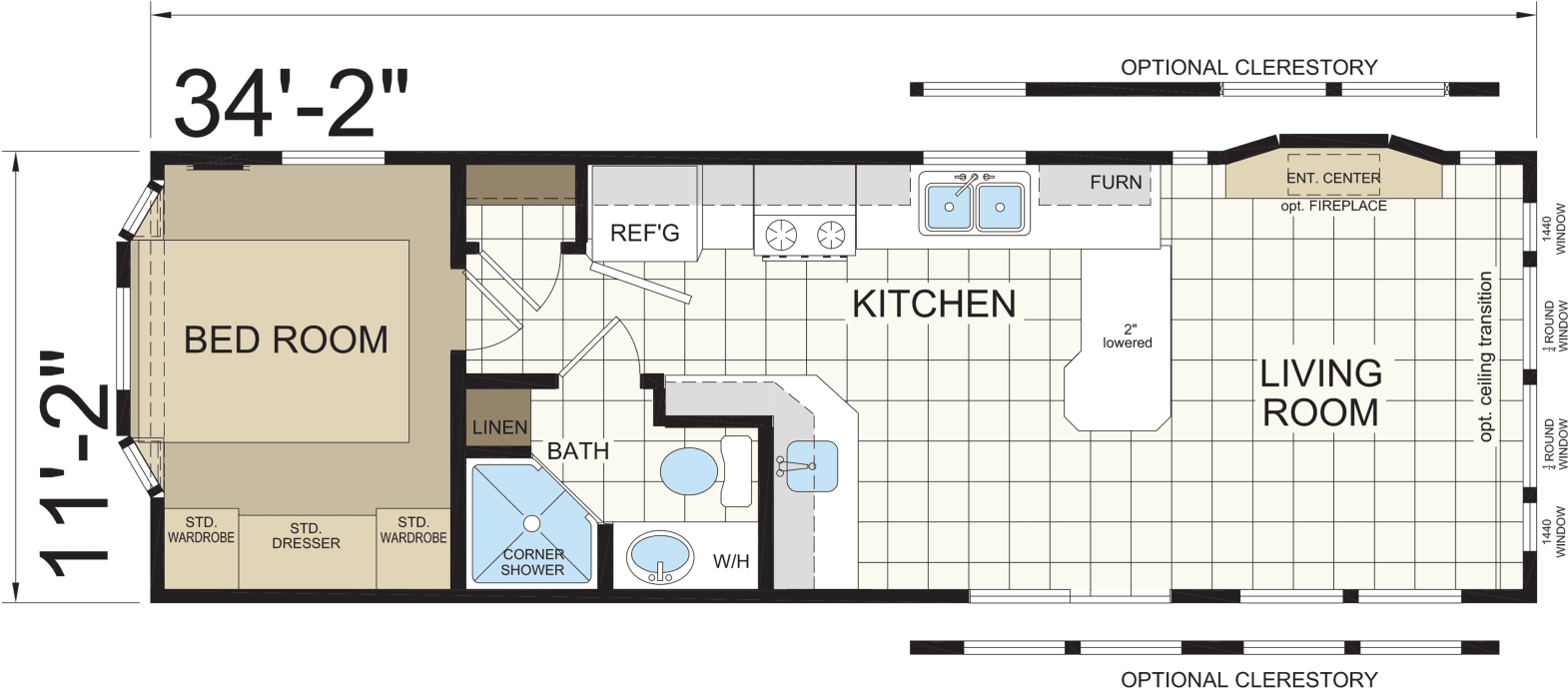 Tedxvermilionstreet Rv Park Blueprints Park Model 553l - Floor Plan (1600x1307), Png Download