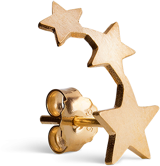 Row Of Stars Stud - Earrings (644x648), Png Download