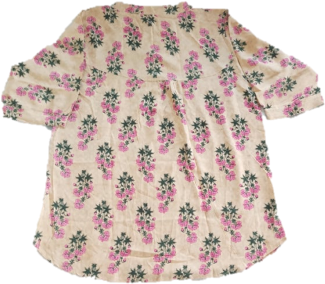 Half Sleeve Floral Print Women's Multicolor Summer - Blouse (510x684), Png Download