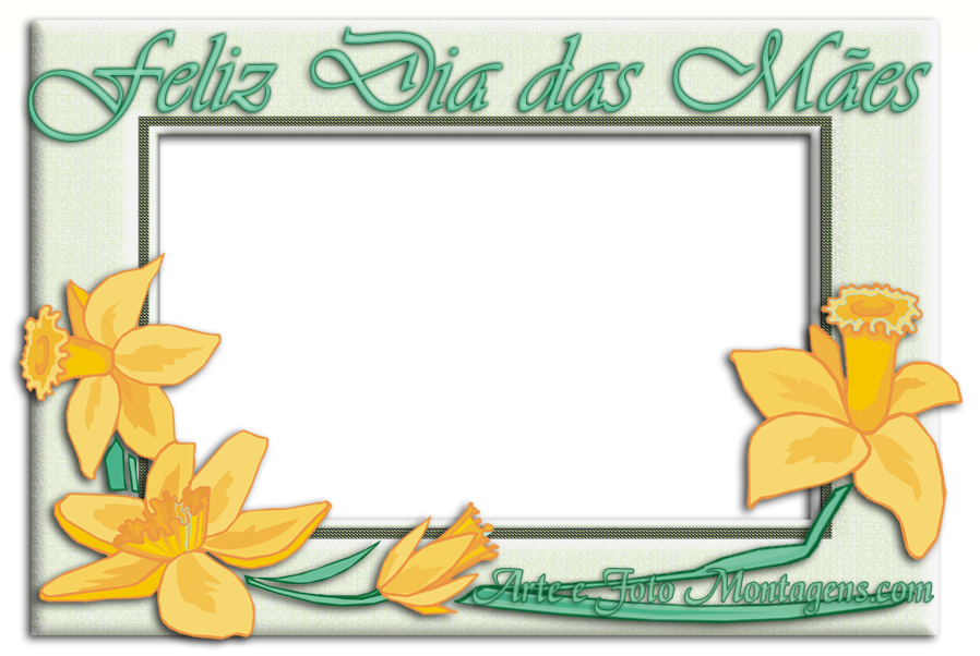 Dia Das Maes Quadro Flores Amarelas - Picture Frame (898x602), Png Download