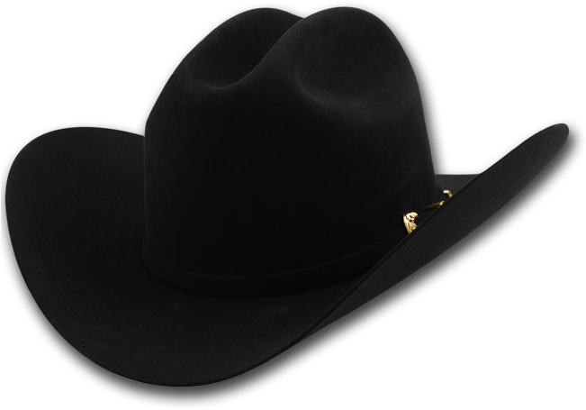 10x Fur Felt Cattleman - Black Cowboy Hat Clipart (650x534), Png Download