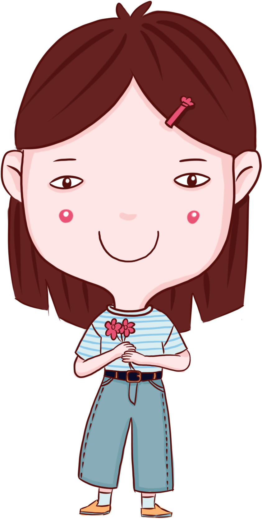 Personajes Dibujados A Mano De Dibujos Animados Apertura - วาด ผู้หญิง การ์ตูน น่า รัก (2000x2000), Png Download