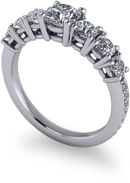 Seven Stone Eternity Ring - Pre-engagement Ring (800x800), Png Download