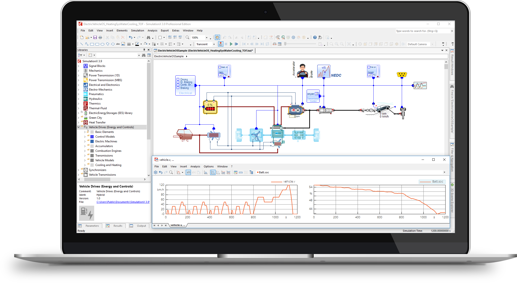 Simulationx 3-9 Electric Vehicle Laptop Center - Accounting Systems In Lebanon (2185x1197), Png Download