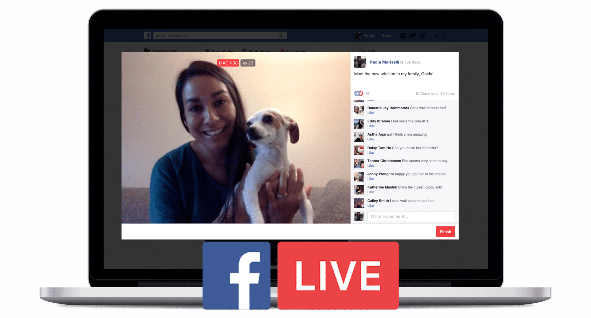 How To Use Facebook Live From Your Desktop Pc (2000x1076), Png Download