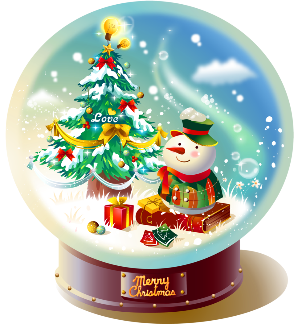 Snowglobe Snowman Clipart 20 - Christmas Snow Globe Transparent (1000x1069), Png Download
