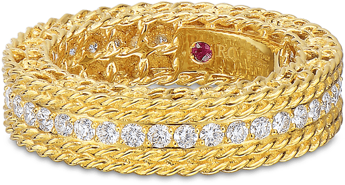 Roberto Coin Princess 18k Yellow Gold Ring With - Bracelet (1600x1600), Png Download