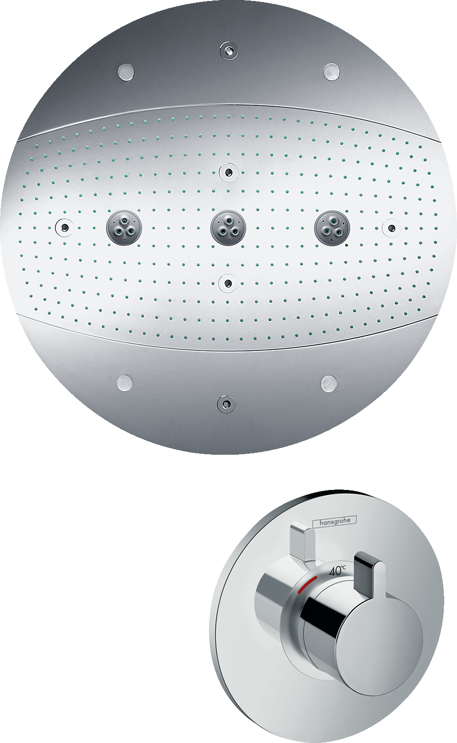 Overhead Shower 600 3jet With Lighting Set Available (934x1518), Png Download