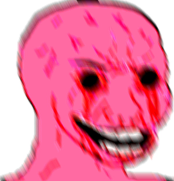 Pink Wojak - Laughing - Wojak Pink (600x624), Png Download