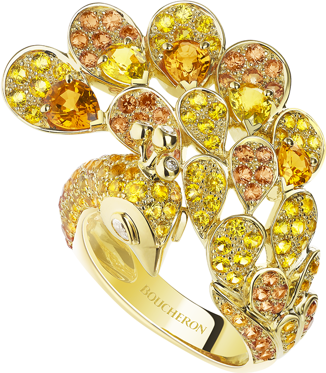 Héra, The Peacock Ring - Boucheron Peacock Ring (960x960), Png Download