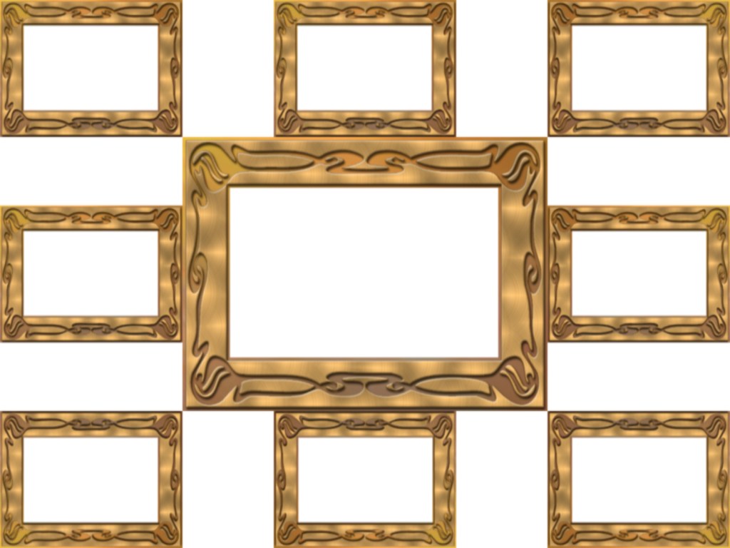 Photo 9 Gold Frames Transparent Background Zpscf438700 - Motif (1024x768), Png Download
