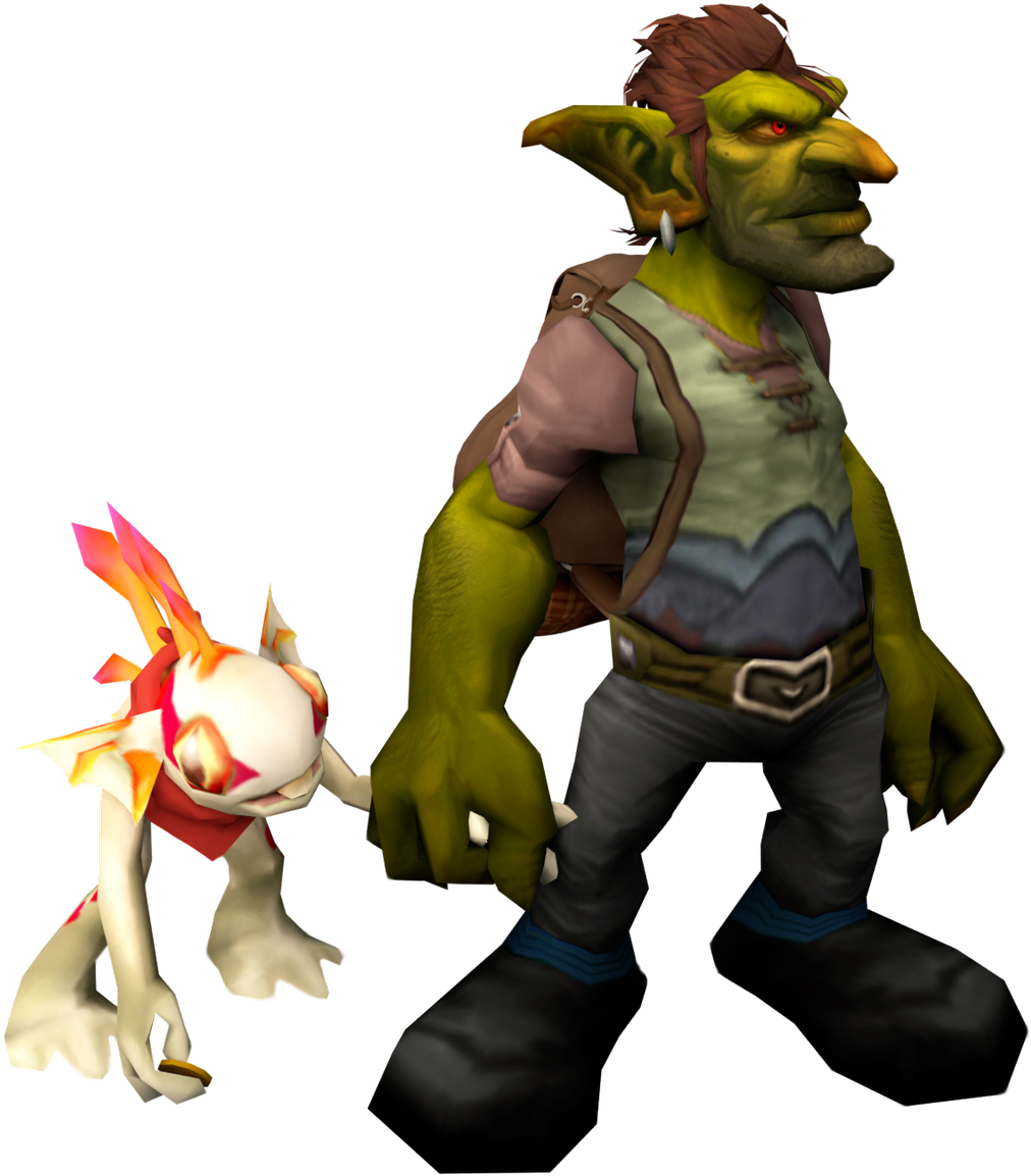 Together With His Loyal Friend Tusky The Murloc Https - Cartoon (1138x1200), Png Download