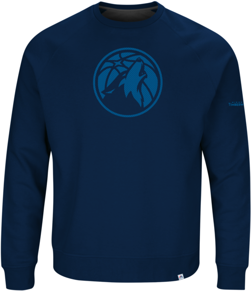 Men's Minnesota Timberwolves Majestic Navy Blue Team - Long-sleeved T-shirt (600x600), Png Download