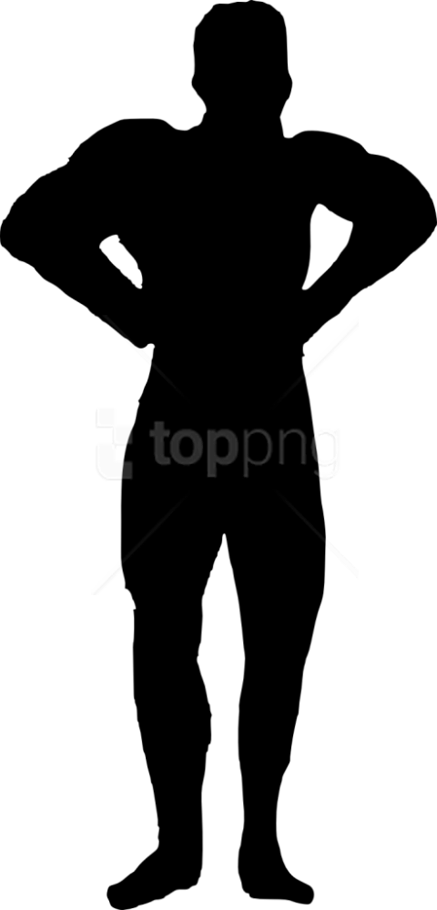 Free Png Muscle Man Bodybuilder Silhouette Png - Standing (480x1000), Png Download