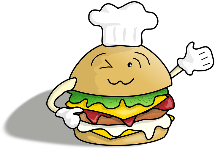 Burger Cute Delicious Food Snack Fast Food Menu (960x678), Png Download