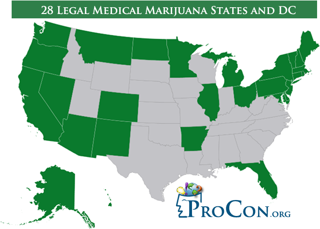28 Legal Medical Marijuana States And Dc Laws, Fees, (688x500), Png Download