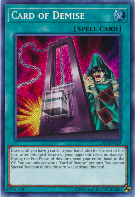 Card Of Demise Lckc-en029 Secret Rare Nm Yugioh - Card Of Demise Ultra Rare (640x640), Png Download
