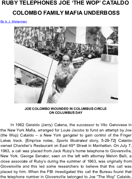 Ruby Telephones Joe 'the Wop' Cataldo Colombo Family - Mafia Hits (600x776), Png Download