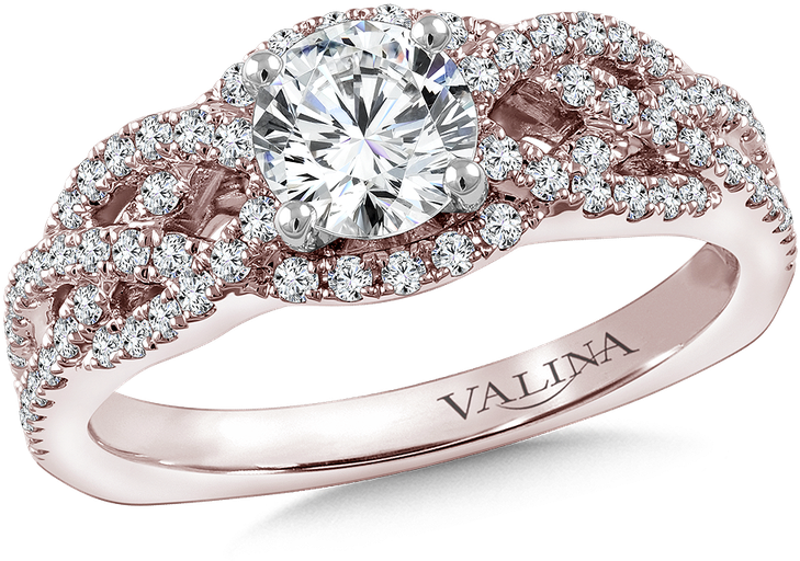 Valina Diamond Engagement Ring Mounting In 14k Rose - Pre-engagement Ring (800x800), Png Download