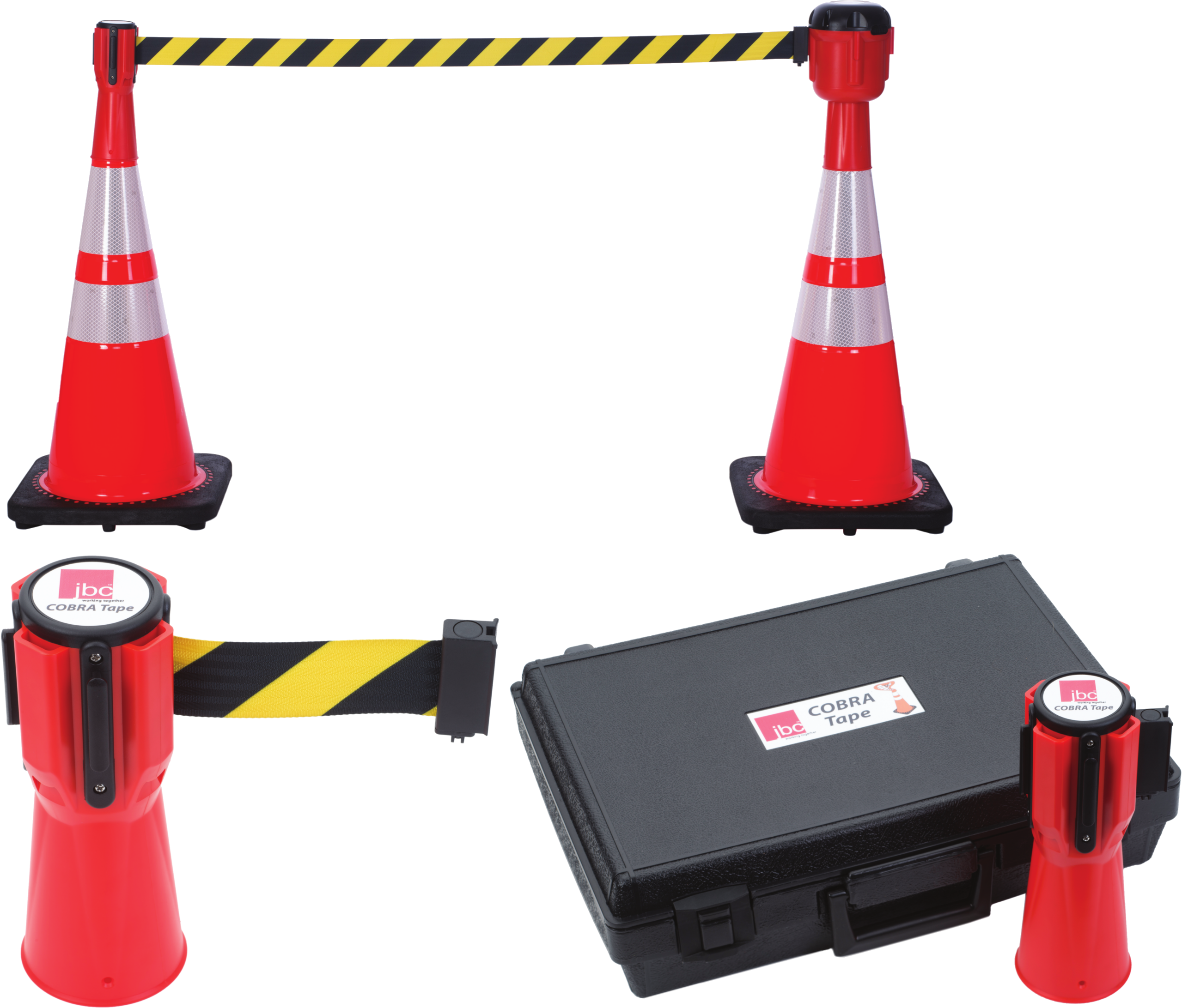Cobratape - Safety Cones With Chain (3061x2648), Png Download