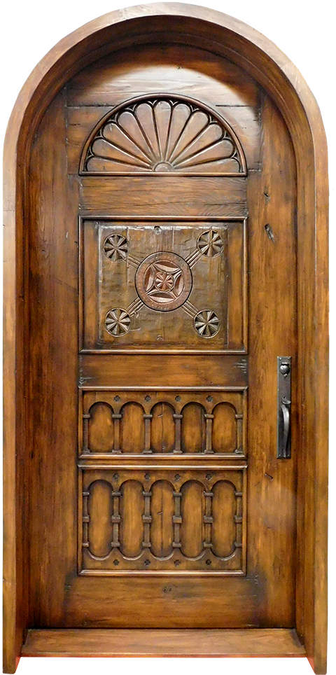 Arched Front Entry - Home Door (504x1000), Png Download