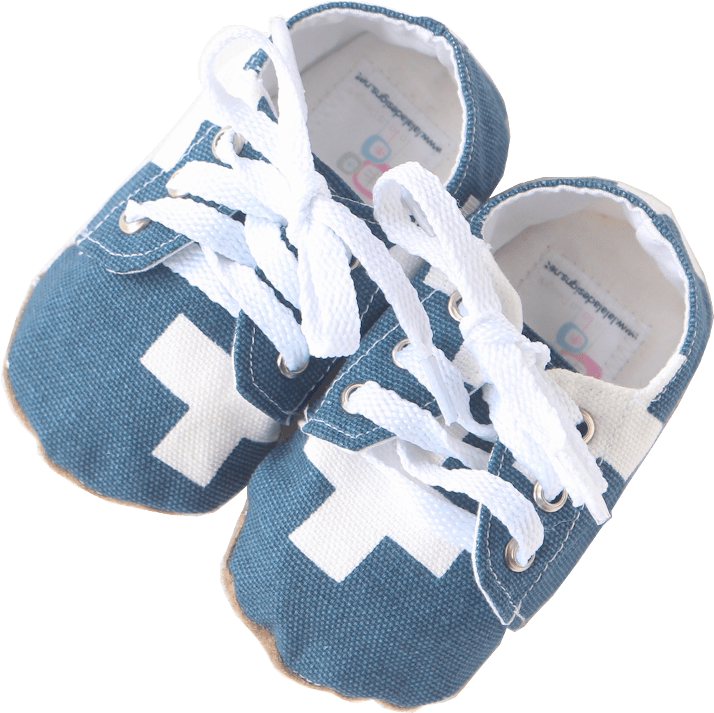Blue Baby Sneakers - Crochet (1500x1500), Png Download