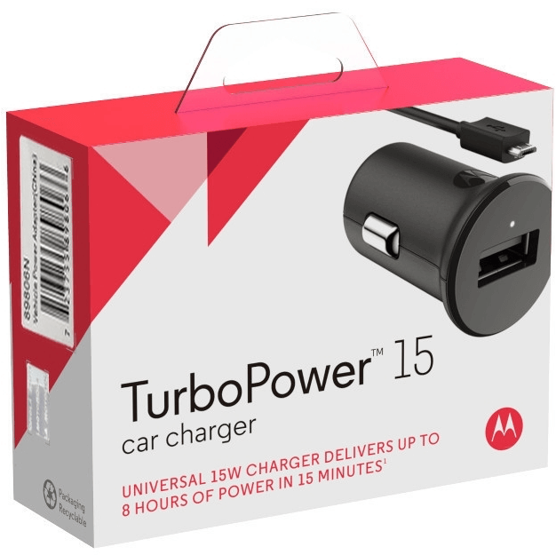 Motorola Turbopower 15 Mobile Car Charger Micro-usb - Motorola Turbo Power Car Charger Type C (1000x1000), Png Download