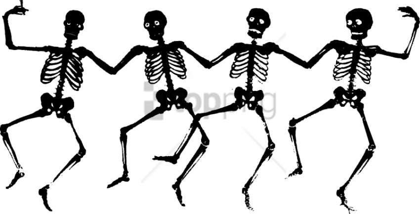 Free Png Download Creepy Halloween Png Images Background - Dancing Skeletons Clip Art (850x433), Png Download