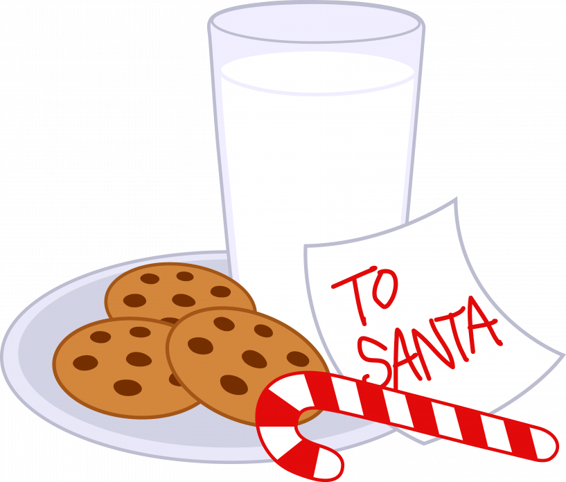 Cookie Clipart Glass Milk - Milk And Biscuits Christmas (817x696), Png Download