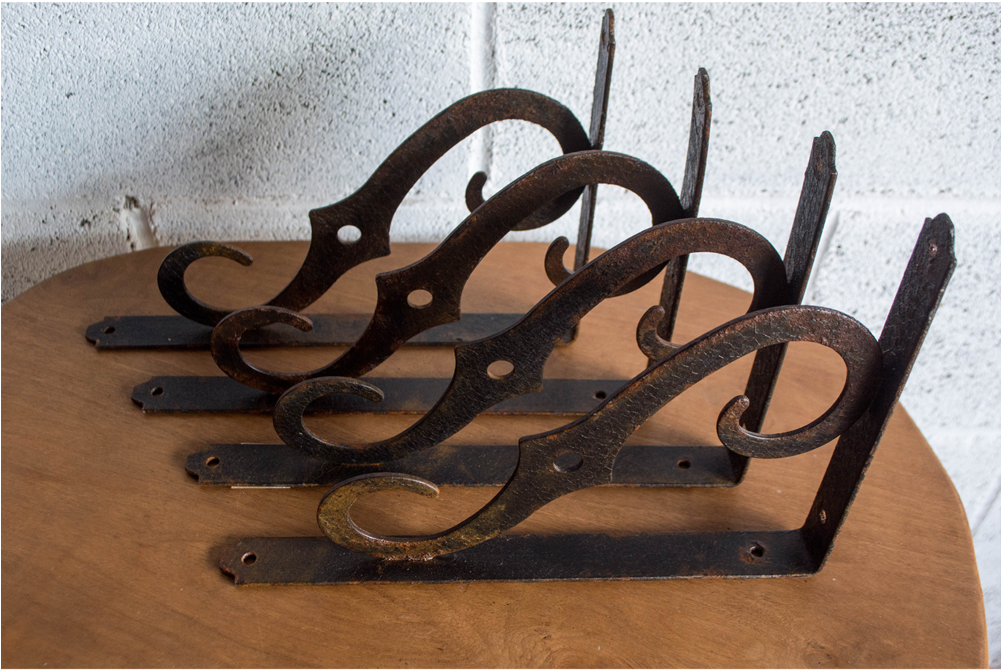 Vintage Black Shelf Brackets - Wood (1000x1326), Png Download