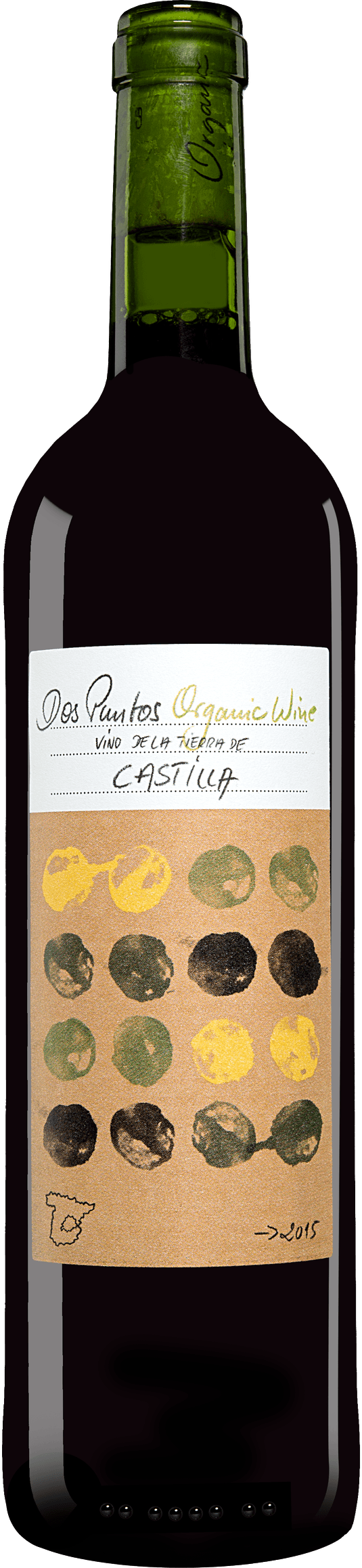 2015 Dos Puntos Organic - Wine Bottle (535x2316), Png Download